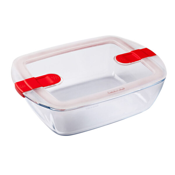 Lunchbox hermetisch Pyrex Cook & Heat 2,5 L Durchsichtig Glas (4 Stück) – Bild 3