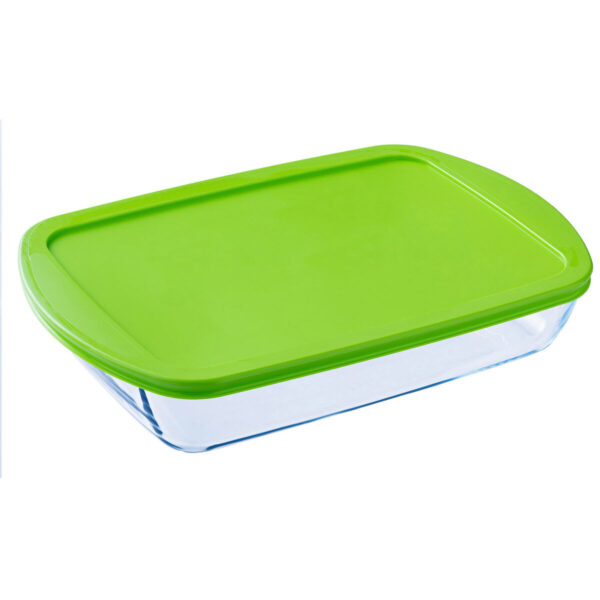 Rechteckige Lunchbox mit Deckel Pyrex Cook & store Durchsichtig Silikon Glas (4,5 L) (4 Stück) – Bild 3