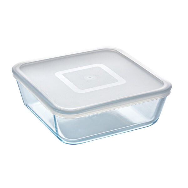 Viereckige Lunchbox mit Deckel Pyrex Cook & Freeze 2 L 19 x 19 cm Durchsichtig Silikon Glas (4 Stück) – Bild 2