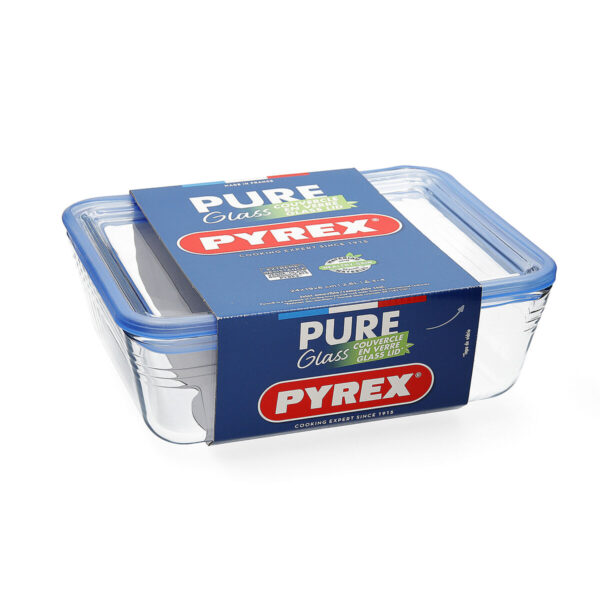 Lunchbox hermetisch Pyrex Pure Glass Durchsichtig Glas (2,6 L) (4 Stück) – Bild 3