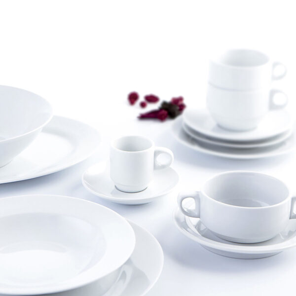 Satz von Kaffeetassen Quid Basic Weiß aus Keramik 80 ml (12 Stück)