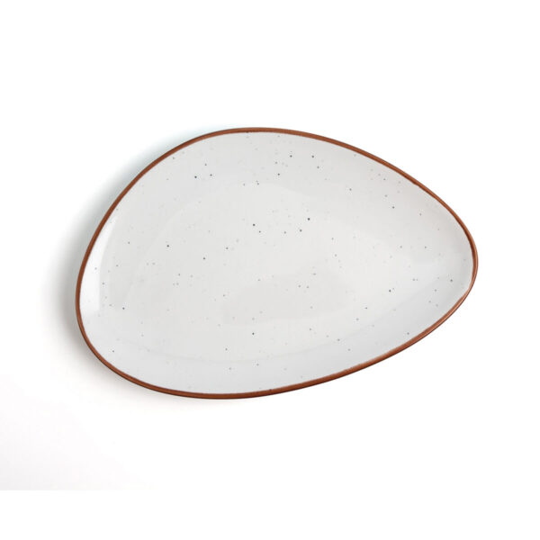 Flacher Teller Ariane Terra Dreieckig Beige aus Keramik Ø 29 cm (6 Stück) – Bild 3