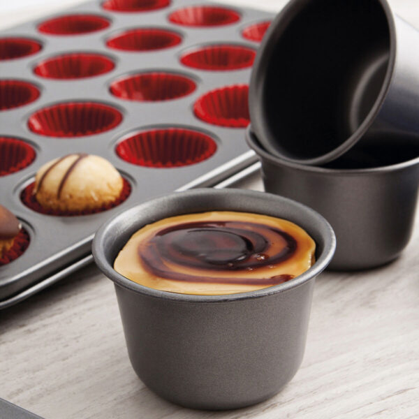 Puddingform Quid Sweet Grey Schwarz Metall (48 Stück) – Bild 2