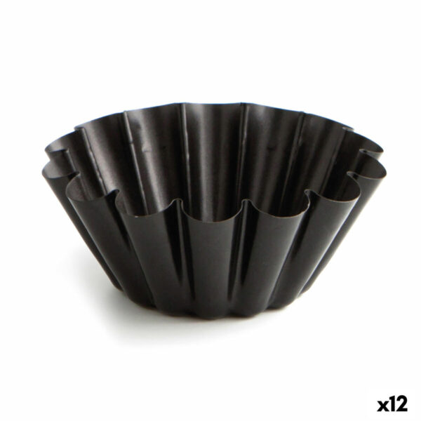 Puddingform Quid Sweet Grey Schwarz Metall (12 Stück)