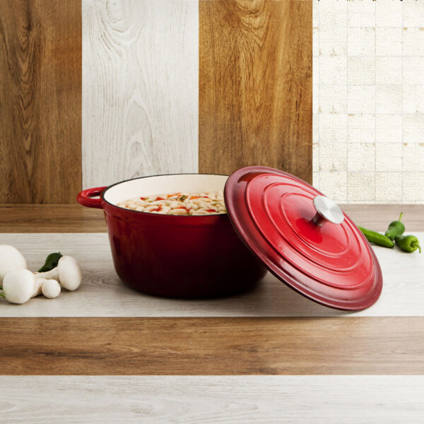 Topf mit Deckel Bidasoa Fierro Rot Ø 24 cm 3,7 L (2 Stück) – Bild 3