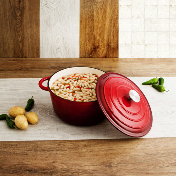 Topf mit Deckel Bidasoa Fierro Rot Ø 24 cm 3,7 L (2 Stück) – Bild 4