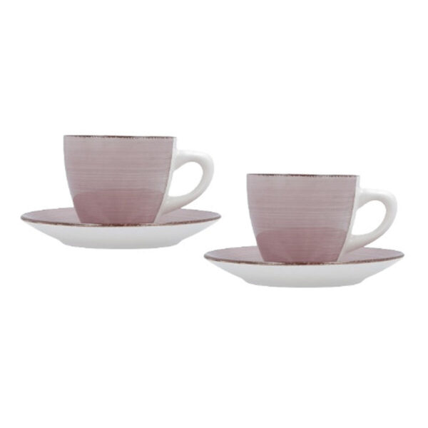 Satz mit Tassen- und Tellern Quid Vita Morning Rosa aus Keramik (4 Stücke) (6 Stück) – Bild 4