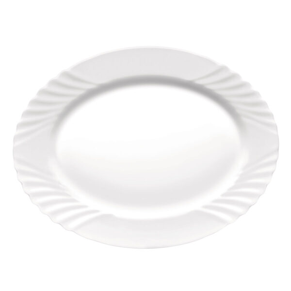 Kochschüssel Bormioli Rocco Ebro Oval Weiß Glas (36 cm) (12 Stück) – Bild 2