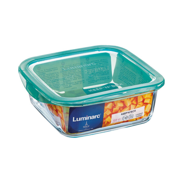 Viereckige Lunchbox mit Deckel Luminarc Keep'n Lagon 760 ml 13 x 6 cm türkis Glas (6 Stück) – Bild 2