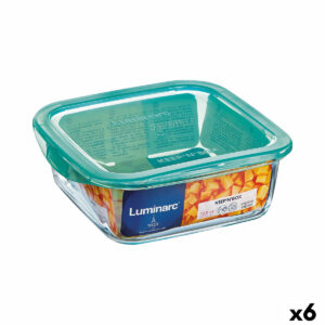 Viereckige Lunchbox mit Deckel Luminarc Keep’n Lagon 760 ml 13 x 6 cm türkis Glas (6 Stück)