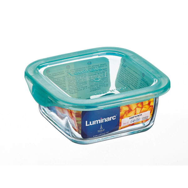 Viereckige Lunchbox mit Deckel Luminarc Keep'n Lagon 15,6 x 6,6 cm türkis 1,22 L Glas (6 Stück) – Bild 2