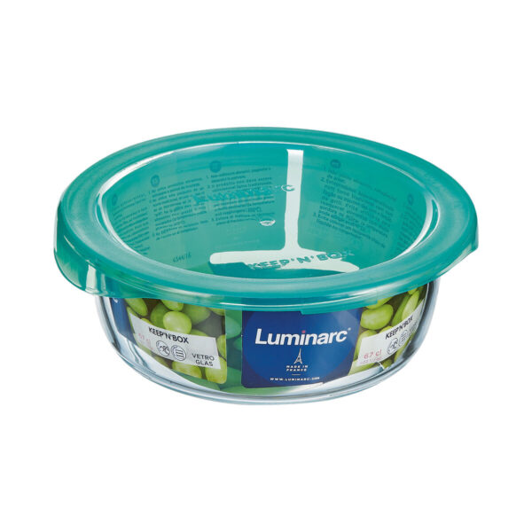 Runde Lunchbox mit Deckel Luminarc Keep'n Lagon 13,5 x 6 cm türkis 680 ml Glas (6 Stück) – Bild 2