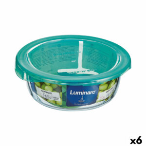 Runde Lunchbox mit Deckel Luminarc Keep’n Lagon 13,5 x 6 cm türkis 680 ml Glas (6 Stück)