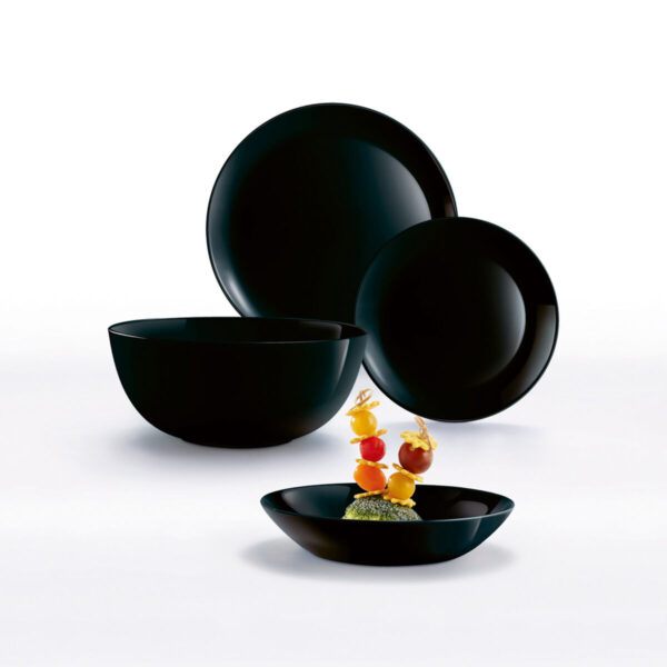 Schale Luminarc Diwali Noir Schwarz Glas Gehärtetes Glas 14,5 cm (24 Stück) – Bild 3