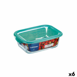 Rechteckige Lunchbox mit Deckel Luminarc Keep’n Lagon türkis 1,97 l 22 x 15,6 x 7,2 cm Glas (6 Stück)