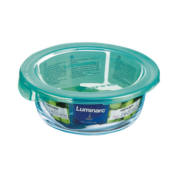 Runde Lunchbox mit Deckel Luminarc Keep'n Lagon türkis 420 ml 11,5 x 5,4 cm Glas (6 Stück) – Bild 2