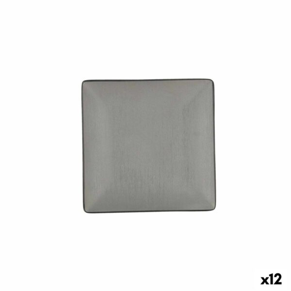 Flacher Teller Bidasoa Gio Schwarz Kunststoff 18 x 18 cm (12 Stück)