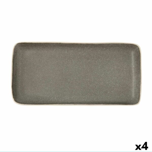Schale Bidasoa Gio Grau aus Keramik 28 x 14 cm rechteckig (4 Stück)