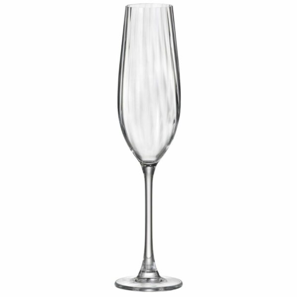 Champagnerglas Bohemia Crystal Optic Durchsichtig Glas 260 ml (6 Stück) – Bild 2