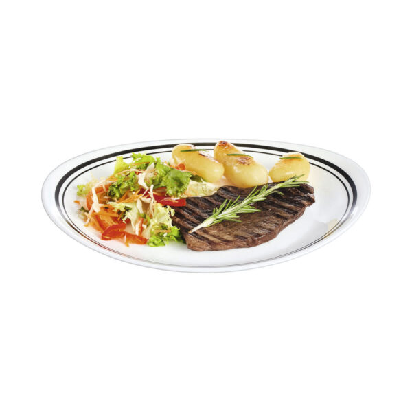 Flacher Teller Luminarc Friends Time Bistr Weiß/Schwarz Glas Ø 30 cm Fleisch (12 Stück) – Bild 2