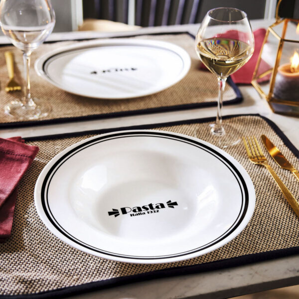 Nudelteller Luminarc Friends Time Bistro Weiß/Schwarz Glas 28,5 cm (12 Stück) – Bild 2