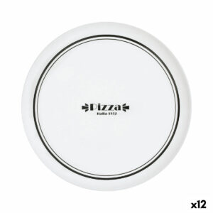 Pizzateller Luminarc Firend’s Time Bistro Weiß Schwarz Glas Ø 32 cm (12 Stück)