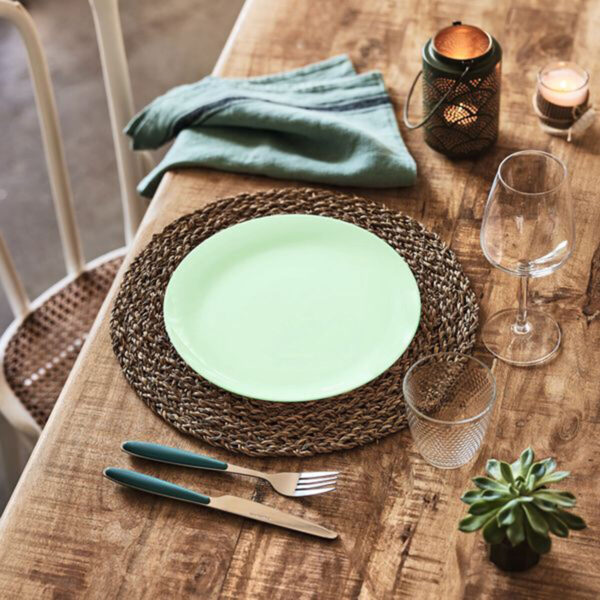 Flacher Teller Luminarc Diwali Paradise grün Glas 25 cm (24 Stück) – Bild 2