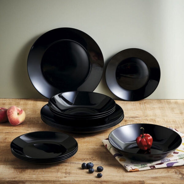 Dessertteller Luminarc Zelie Negro Schwarz Glas Ø 18 cm (12 Stück) – Bild 3