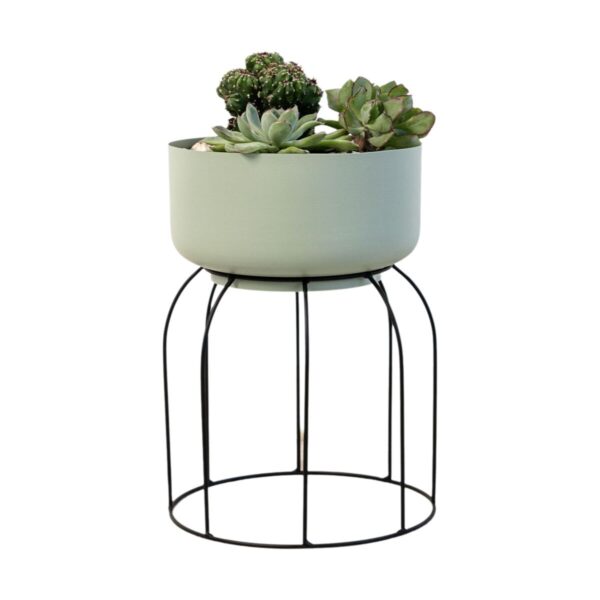 Blumentopf mit Ständer Vinthera Moa grün Metall 20 x 20 x 30 cm (6 Stück) – Bild 2
