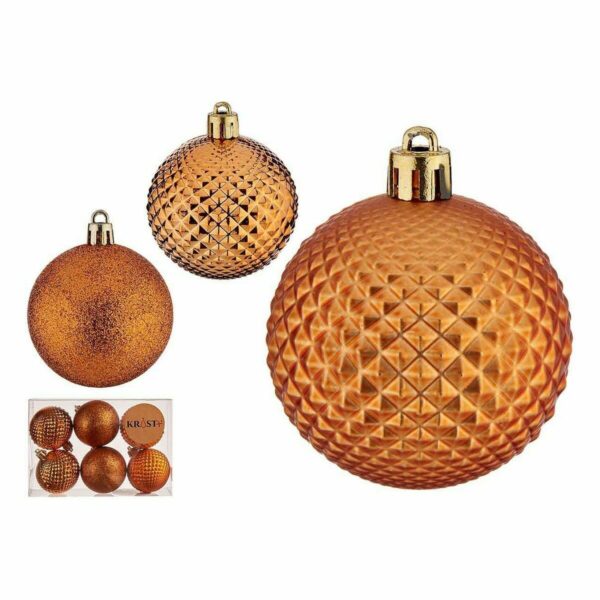 Weihnachtskugeln-Set 6 cm Orange PVC (12 Stück) – Bild 2