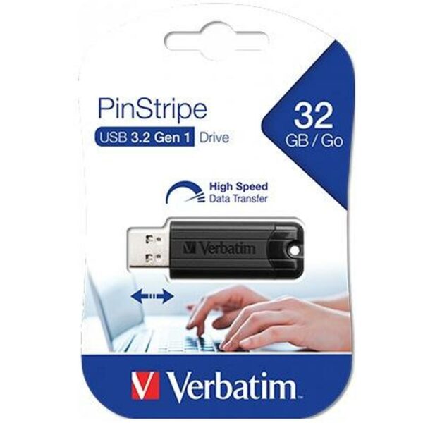 USB Pendrive Verbatim Pinstripe Schwarz 32 GB – Bild 2