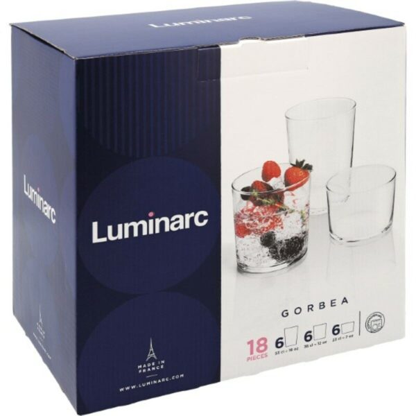 Gläserset Luminarc Gorbea Durchsichtig Glas 6 Stücke (18 pcs) – Bild 2