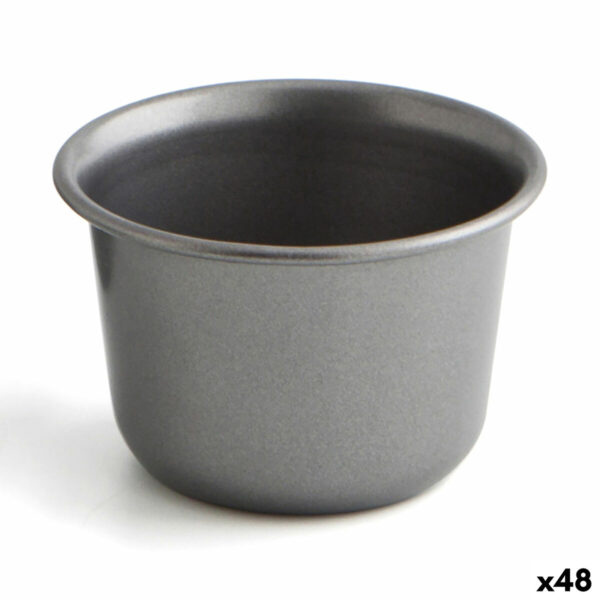 Puddingform Quid Sweet Grey Schwarz Metall (48 Stück)