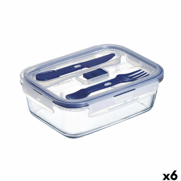 Lunchbox hermetisch Luminarc Pure Box Active zweifarbig Glas 1,22 L 16 cm (6 Stück)