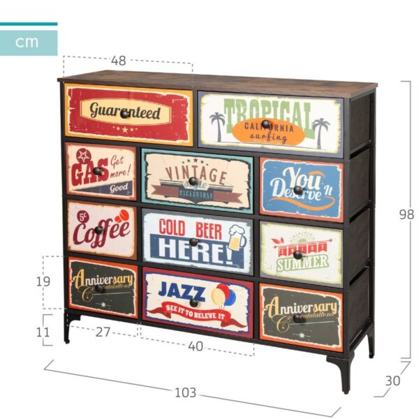 Kommode Max Home Vintage 103 x 98 x 30 cm – Bild 4